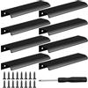 CARANNACLTD 8 maniglie per mobili nascoste, curve, in alluminio, per mobili da cucina, armadi, bagno, colore nero, 15 cm