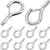 Kunxing Ganci a vite M6 con fibbia a molla - anci a vite con chiusura di sicurezza, M6 gancio a vite gancio appeso, ganci singoli con occhiello per il fissaggio cartelli, poster, lampade e decorazioni, 10pcs