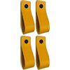 Brute Strength - Maniglie in pelle - 16,5 x 2,5 cm - Giallo - 4 pezzi | Maniglie e tiranti in cuoio pieno fiore per mobili, armadi e cassettiere; viti corte e lunghe incluse