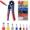 Suprbee Pinze a crimpare AWG 28-7, Pinza Crimpatrice Quadrata 0,08-10mm² con 1200 ghiere a filo singole e doppie, set di pinze per capicorda, regolabili, per l'industria, pinze a crimpare per il fai da te