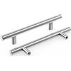 Meisax 10 pezzi Maniglia per mobili, distanza tra i fori 128 mm, in acciaio inox, per armadi da cucina, maniglie per cassetti, in argento, con viti