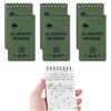 Daelesr 6 Pack Taccuino Tascabile Impermeabile, Mini Blocco Note a Spirale Verde, Blocco Note per Tutte Condizioni Atmosferiche, Block Notes Piccoli Taccuini per Registrazione Attività All'aperto，3x5 Pollici