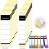 Guidre Set di 100 raccoglitori autoadesivi (19 x 5,4 cm, 19 x 3,6 cm), per raccoglitori standard, per archiviare cartelle sottili e larghe, per ufficio, biblioteca, archiviazione