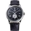 Orient Bambino piccoli secondi meccanici (38 mm) quadrante nero/cinturino in pelle nera RA-AP0101B30B