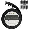 BAKOKI Bordo flessibile per prato (10 m, 40 ancore, altezza 8 cm, colore nero, in plastica, resistente alle intemperie, per aiuole, rotondo, bordo per aiuole, bordo tagliaerba