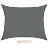 LARMNEE PES 2 x 4 m Tenda Parasole, Vela Ombreggiante, da Sole Blocco di 93% UV, Resistente all'Acqua Fino ad Almeno 1000 mm Protezione Occhielli Metallici, per Giardino, Grigio Fumo EGY24SP02