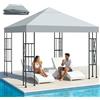 Qdreclod Telo di Ricambio per Gazebo 3x3m, Impermeabile e Anti-UV 300D, Copertura Rimovibile per Pergola con Fascette in Velcro Rinforzate, Ideale per Giardino, Terrazza, Campeggio e Spiaggia,Grigio