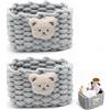 yolzhxe 2 Pezzi Cestini Portaoggetti in Corda di Cotone, Cesto Portaoggetti Intrecciato, Decorativi Cesta Porta Oggetti, per Camerette, Bagno, Camera Da Letto (Grigio)
