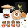 TMEOIIPY Kit per affumicatore per cocktail, set per fumatori con 4 trucioli di legno, regalo per la festa del papà, kit per bevande per fumatori whisky, accessori per cocktail, bevande, bourbon - Beech