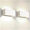 wisdom line Lampada da parete LED da 25W per interni/esterni, Applique da esterno da 4000 K, lampada da esterno IP65 da parete UP Down con angolo di emissione regolabile, bianco naturale, bianco, confezione da 2