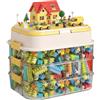 Eulihent Contenitore per mattoncini Lego, contenitori impilabili con piastre di costruzione Contenitori per mattoncini Lego, contenitori in plastica per la cameretta dei bambini, la casa e i viaggi
