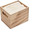 noTrash2003 Set di 4 asciugamani ospiti in cotone 300 g/m² in scatola di legno per gli ospiti WC 31 x 28 cm asciugamano in tre assorbenti, ad asciugatura rapida e decorativi (Beige)