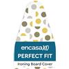 Encasa XO Copriasse da Stiro Universale, Imbottito 125x46 cm, Giallo | Luna gialla, 100% Cotone | Spessore 3mm | Resistente Calore | Coulisse, Bloccacorda | Aderenza Senza Pieghe