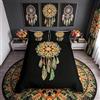 Homemissing, set di biancheria da letto con acchiappasogni per ragazze e ragazzi in stile boho, copripiumino con piume indiane, elementi tribali, biancheria da letto scura e lenzuola, set da 3 pezzi