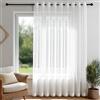 Deconovo Tende Trasparenti per Interni Moderne con Anelli - Set di 1 Pannelli in Voile Morbido per Camera da Letto e Soggiorno，300x245 cm，Bianco