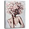 Printerland Quadro Soggiorno Moderno Astratto Donna con Fiori Quadri moderni di tela da Parete XXL grande Stampa su tela canvas Camera da letto Decorazione Murale muro Arredo Cucina (30x40 cm, 2)