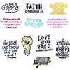 Cosblisvia 33 Pezzi Toppe Termoadesive, 7.6 CM Toppe con Versetti Biblici, Patches per Cristiani, Adulti, DIY Giacche, Borse, Jeans (Colorato)