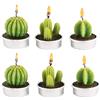 CHSG 6 Pezzi Candele di Cactus Tea Light Fatto a Mano Delicato Succulento, Verde Carino Mini Piante Grasse Profumate per Festa di Compleanno, Matrimonio, Spa, Decorazione Casa Regalo