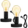 Leikurvo 2 pezzi lampada da scrivania portalampada E27 con interruttore cavo, vintage, lampada da tavolo E27, attacco industriale da scrivania con spina, per decorazione domestica, bar, decorazione