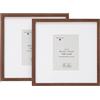 Framelane Set di 2 cornici per quadri in rovere scuro FSC con vetro acrilico antigraffio e infrangibile, cornice 30x30 legno con passepartout - montaggio verticale o orizzontale