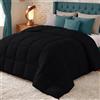 Utopia Bedding Piumone Una Piazza e Mezza - Trapunta 100% Microfibra in Fibra Cava - (Nero, 200 x 200 cm 370 gsm)