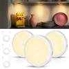AUAUY 3 Pezzi Luce a induzione Interna, Luce Notturna LED Ricaricabile USB, Bianco Caldo, 3 Modalità, 30 Perle LED Lampada, Luci Armadio con Base Magnetica per Corridoio, Scale, Guardaroba, Mobiletto