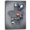 Printerland Quadro Moderno Soggiorno Verticale Coppia Cuore love Quadri moderni da Parete grigio Salone Stampa su tela Canvas Decorazione Murale muro Arredo Camera da letto Cucina (30x40 cm, 3)