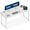 ODK Scrivania per Computer, 140 x 50 cm, Scrivania da Ufficio e Postazione Lavoro, per Studio, Camera da Letto e Soggiorno, Bianca