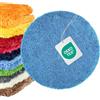 WohnDirect Tappeto bagno rotondo Ø 56 cm, microfibra shaggy a pelo lungo, blu, antiscivolo e assorbente, lavabile in lavatrice 30°C e asciugabile a bassa temperatura, adatto a riscaldamento a pavimento