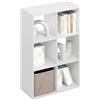 Furinno PELLI Scaffale per Libri, Libreria 3x2, Mobile Organizzatore a Cubi, 11.6 x 24.2 x 35.9, per Soggiorno, Camera da Letto, Home Office, Bianco Semplice