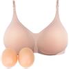 Lervanla Forma del seno in silicone per crossdressers seno finto reggiseno mastectomia senza fili con tasche per esaltatori del seno, rosa, 4B