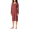 Schiesser Camicia da Notte da Donna a Maniche Lunghe in Morbido Cotone con Tasche, Borgogna_181985, 44