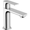 hansgrohe Rebris E - Rubinetto per lavabo con scarico a tirante in metallo, risparmio energetico (CoolStart), Miscelatore lavabo risparmio idrico (EcoSmart) con altezza bocca 109 mm, cromo, 72551000