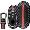 KUNIO Custodia per chiave auto, adatta per Mercedes Benz Classe C W206 GLC X254 EQE 350 GLC 300 4MATI S classe 2023 2024 portachiavi fibra di carbonio metallo 3 tasti custodia portachiavi A rosso