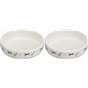 Trixie 42341 - Ciotola in Ceramica per Erba di Gatto, ø 15 × 4 cm, 50 g, Colore: Bianco (Confezione da 2)