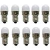 ShuoHui 10 pezzi AC/DC E10 miniatura a vite a LED da 0,2 W 3000 K E10 LED 6 V bianco caldo 6 Volt