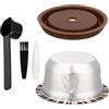 XIHIRCD Capsule Riutilizzabili per Nespresso Vertuo Macchina, Kit Caffè in Acciaio Inossidabile con Tazza da 150ml Coperchio Silicone Cucchiaio Pennello e Pinzette Accessori Caffè per Nespresso