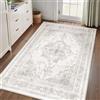 HUGEAR Vintage Tappeto Salotto Grigio Tappeti 150x210cm Soggiorno Antiscivolo Lavabile in Lavatrice Tapette Camera da Letto Sala Ufficio Bambina Bambino Pelo Corto Grande Carpet
