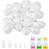 QIUMING 100PCS uova di polistirolo in 5 Misure Uova di Pasqua in Polistirolo Palle di Polistirolo da Decorare Sfere Di Polistirolo Sfere Di Polistirolo per Progetti di Artigianato Fai Te (Bianca)