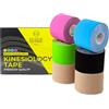 KALAHARI 4 wellness KALAHARI 6 rotoli Nastro Kinesiologico Professionale + eBook Applicazioni, Kinesiology Tape alta Aderenza, resistente a Sudore e Acqua, Kinesio Taping Neuromuscolare per Sport, Riabilitazione 5m x 5cm