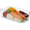 Relaxdays Organizer da Frigorifero, Contenitore da Cucina, Box per Alimenti, 9 x 31,5 x 15,5 cm, con Manici, Trasparente