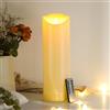 EXTSUD Candele a LED con telecomando, resistenti agli spruzzi, 31,5 cm x 10 cm, con timer, fiamma tremolante, candele elettriche, per esterni (durata 500 ore, 1 pezzo)