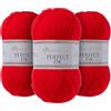 Utopia Crafts DK Double Knitting Yarn 3x 100g (Scarlet)