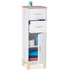 Relaxdays Mobiletto da Bagno, 2 Cassetti, con Anta, HLP: 97,5x32x28 cm, Armadietto Stretto da Terra, da Ingresso, Bianco