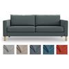 MASTERS OF COVERS Karlstad - Copridivano in poliestere spesso, per divano a 3 posti Ikea Karlstad, colore: grigio scuro