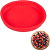 Relaxdays Stampo in Silicone per Crostate, Quiche, Tortini, Lavabile in Lavastoviglie, Termoresistente, Ø 25 cm, Rosso