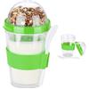 Relaxdays Set di 2 bicchieri per cereali, yogurt, cereali da asporto, incluso cucchiaio, 400 ml, altezza 16 x 8 cm, verde, 1 pezzo