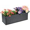 Relaxdays Fioriera in Ferro Galvanizzato, Rettangolare, Design Effetto Martellato, per Interni, HxLxP: 14x40x15 cm, Nero