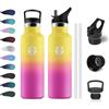 KollyKolla Borraccia Termica 500ml, Bottiglia Acqua senza BPA, Borraccia con Cannuccia, Facile da Pulire, senza Perdite, Isolamento Termico a Doppia Parete, Termos per Scuole, Viaggio, Campeggio, Uffici
