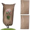 Relaxdays Telo Copri Piante Inverno, Set da 3 Coperture Antigelo da Balcone Esterno, Sacchi in TNT, 140x80 cm, Beige